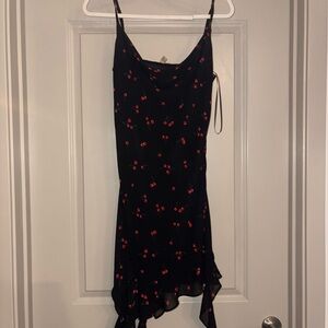 Black Cherry Print Dress